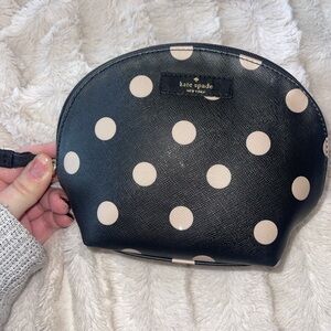Kate Spade Black and Cream Polka Dot Cosmetic Bag
